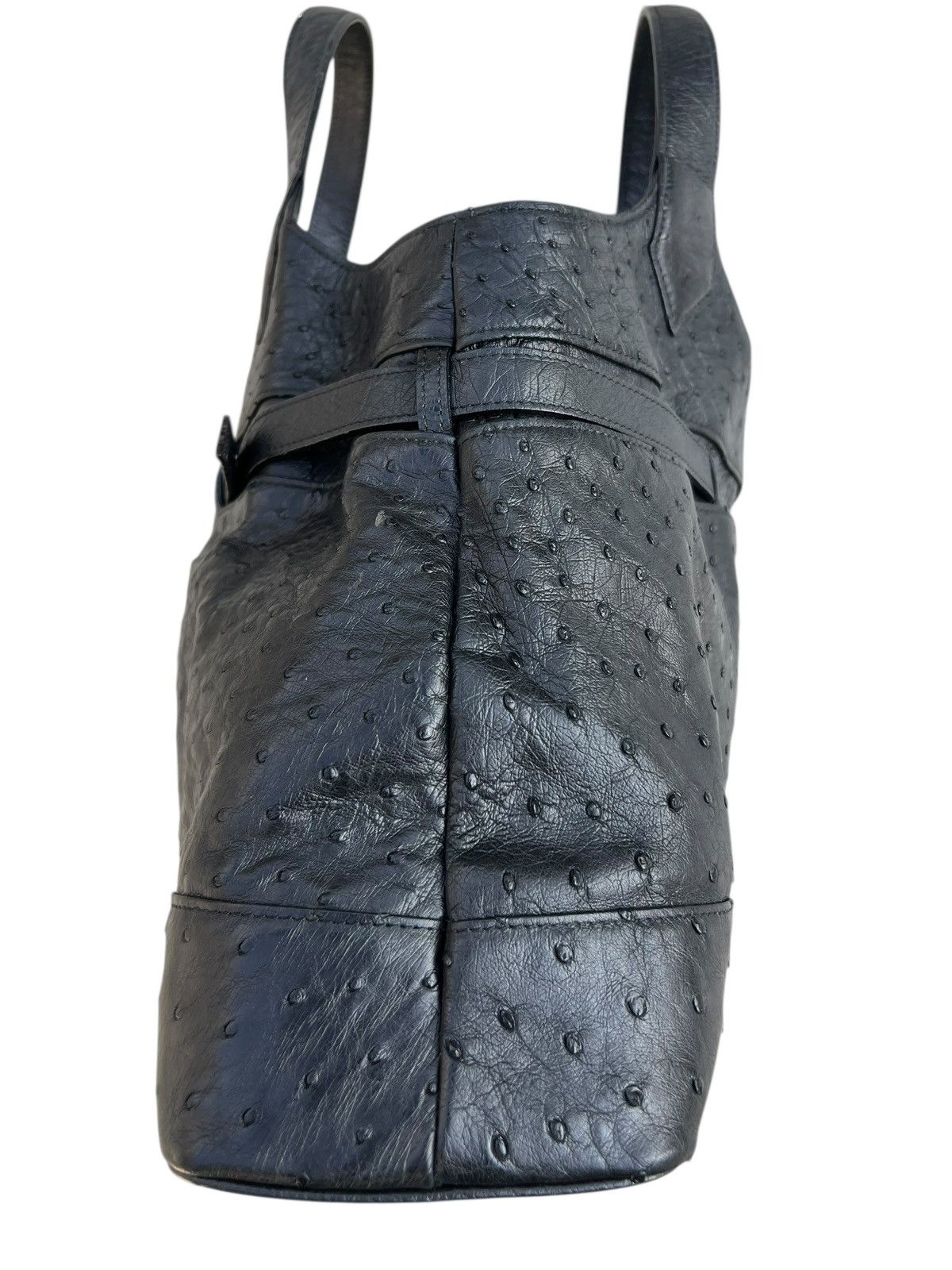 Leather Vintage JRA Japan Black Ostrich Leather Bag Size ONE SIZE - 11 Thumbnail