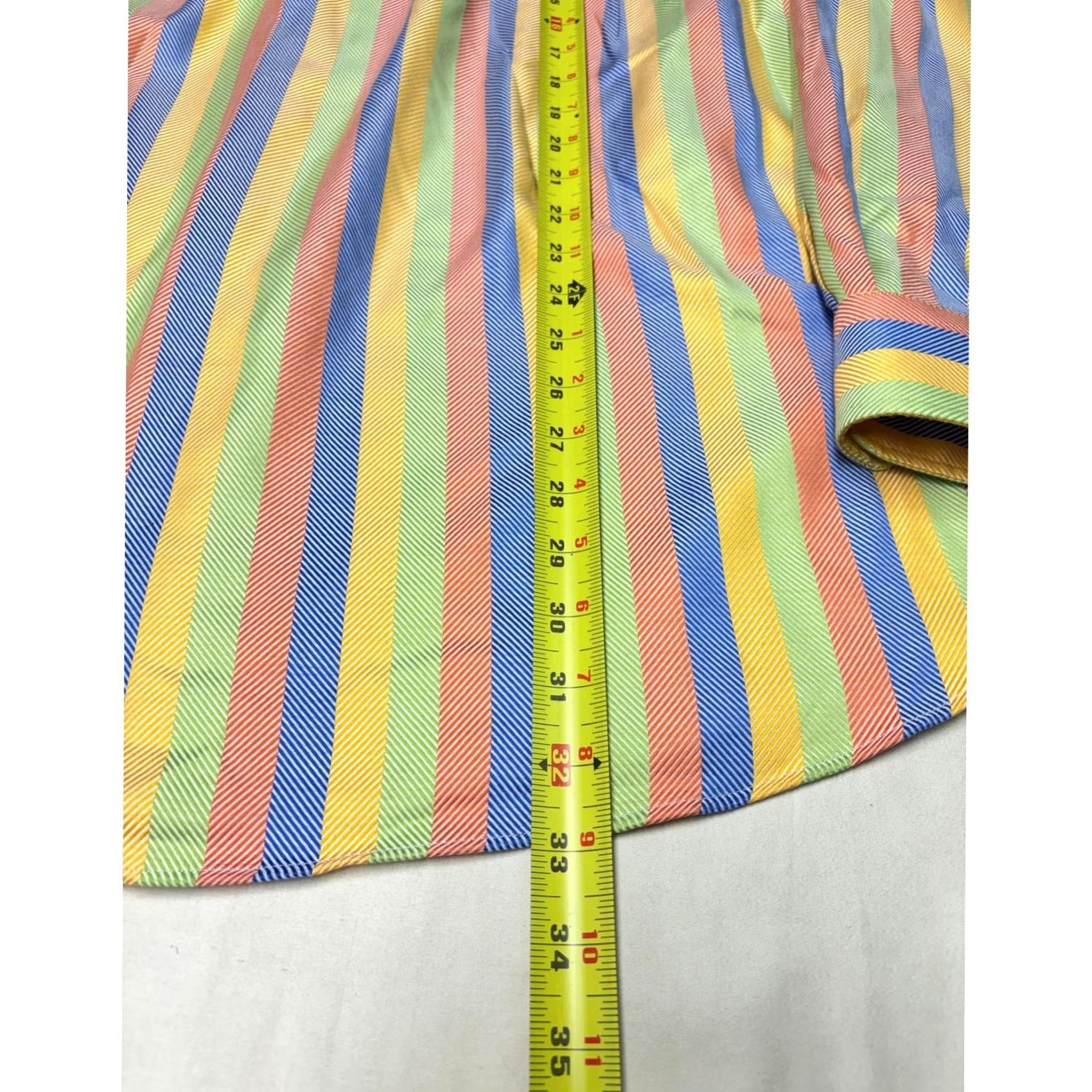 Vintage Paul Fredrick Mens XL Performance Cotton Striped Button Down Sport Shirt Multi Size US XL / EU 56 / 4 - 6 Thumbnail