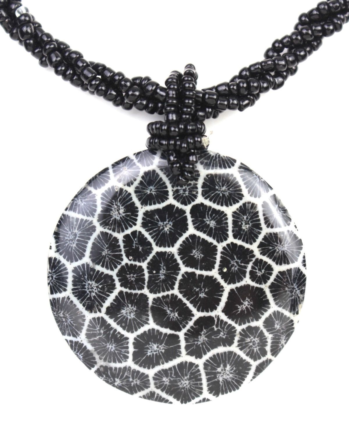 Hysteric Glamour 2000S JAPANESE MADE ETHNIC BLACK GLASS BEADS STONE NECKLACE Size ONE SIZE - 2 Thumbnail
