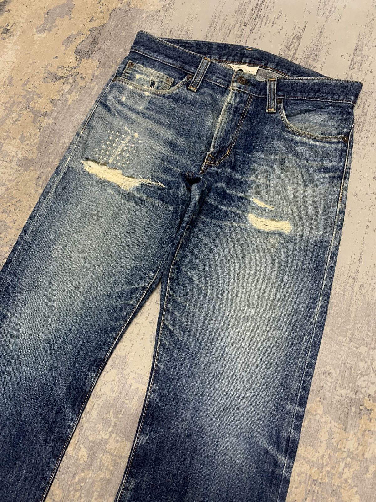 Japanese Brand Archive Japanese Back Number Distressed WWII Style 31 Size US 31 - 3 Thumbnail