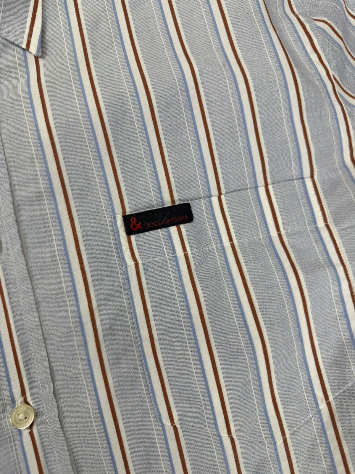 Dolce & Gabbana Vintage Dolce & Gabbana Striped Shorts Sleeve Shirt Size 50 Size US M / EU 48-50 / 2 - 4 Thumbnail