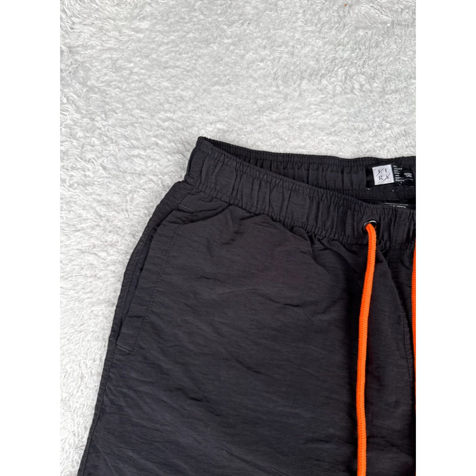 Vintage LIRX Swim Trunks Mens Small Black Elastic Waist Drawsring 100% Nylon Beach Surf Size ONE SIZE - 4 Thumbnail