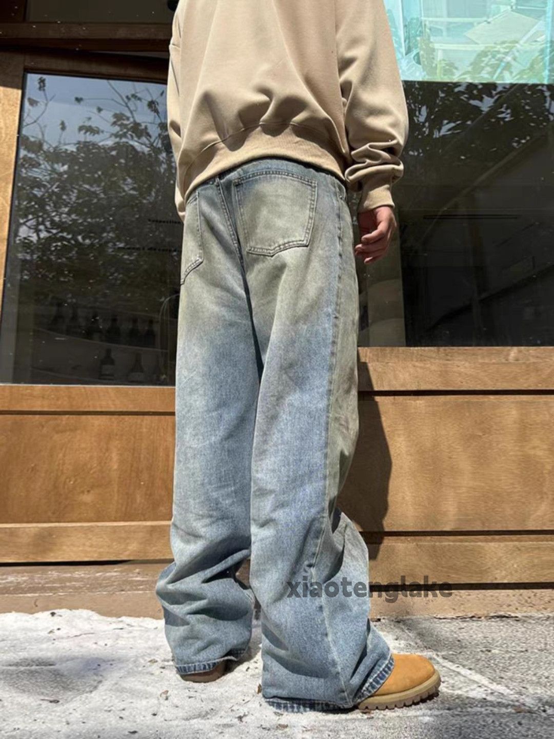 Jean × Vintage washed faded loose baggy skate hiphop rusty stain jeans Size US 30 / EU 46 - 2 Thumbnail