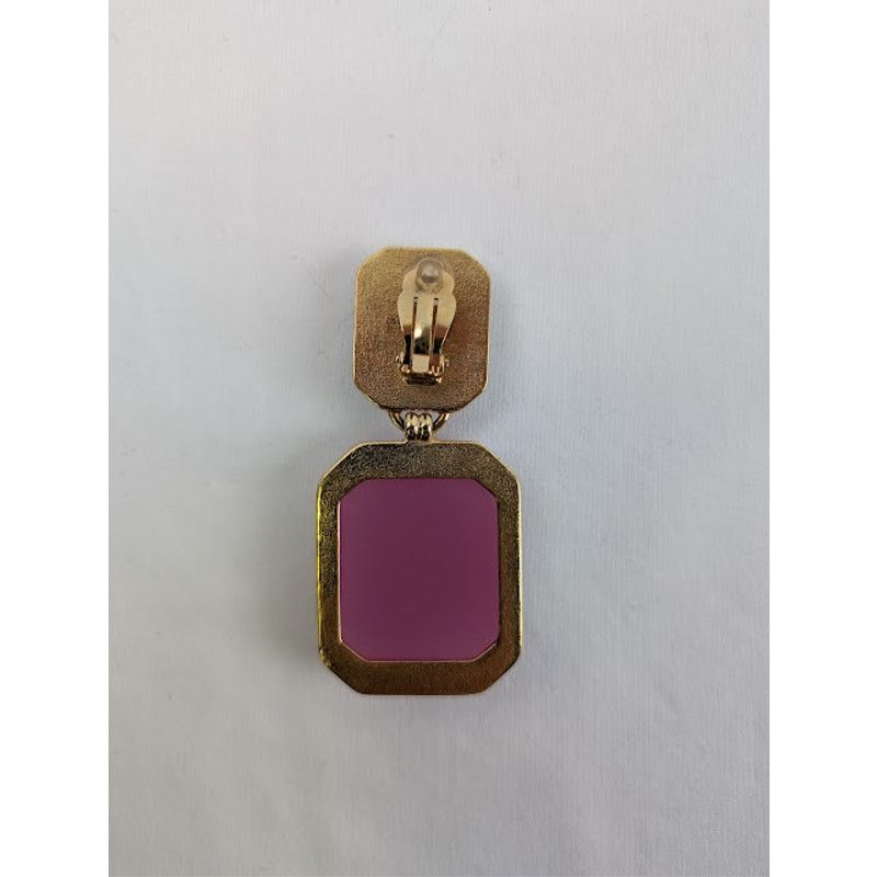 Saint Laurent Paris o1rshd1 Size: OS / Octagon Earring in Metal and Resin Multi Size ONE SIZE - 5 Thumbnail