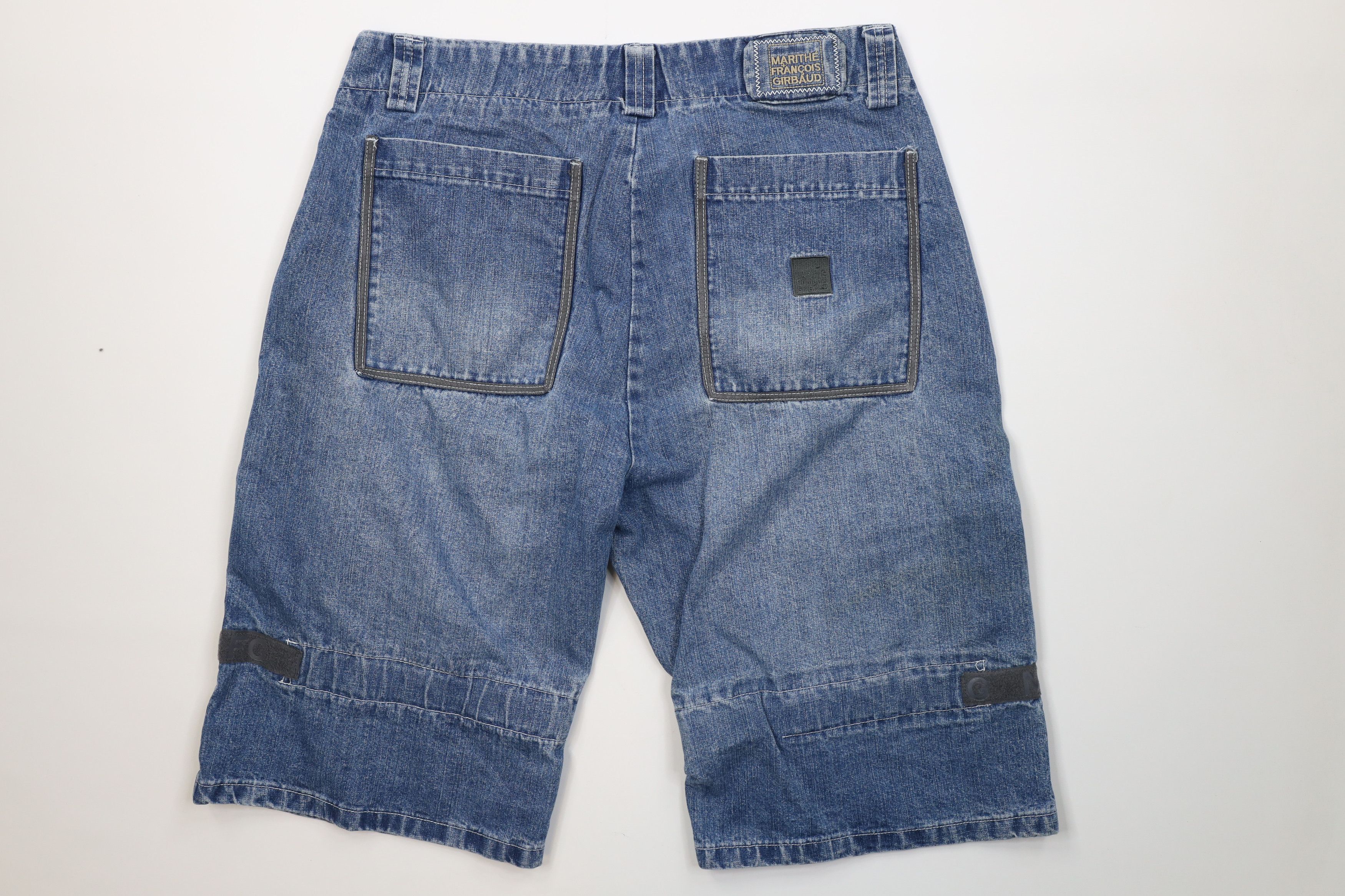 Marithe + Francois Girbaud Vintage 90s Marithe Francois Girbaud Denim Cargo Shorts Blue Size US 38 / EU 54 - 9 Thumbnail