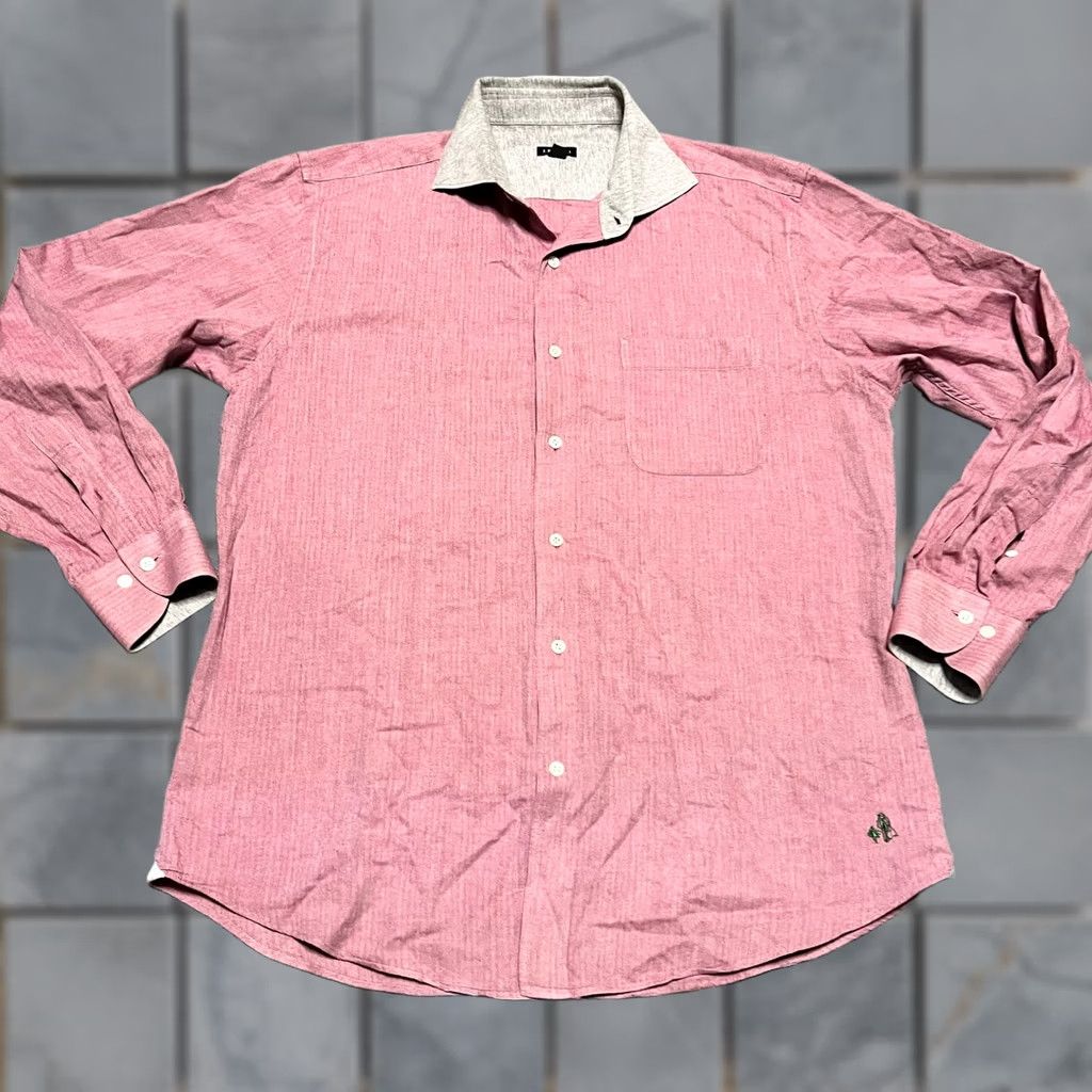 Vintage J. Peterman Shirt Mens M Pink Cotton Long Sleeve Button Contast Collar Size US M / EU 48-50 / 2 - 1 Thumbnail