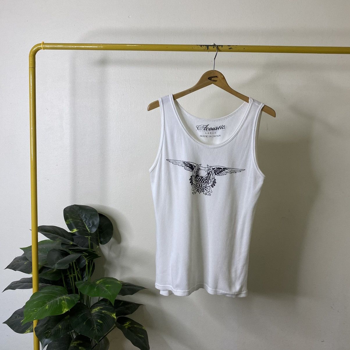 Japanese Brand Acoustic Wing Logo White Tank Top Made in Japan Size US M / EU 48-50 / 2 - 1 Thumbnail