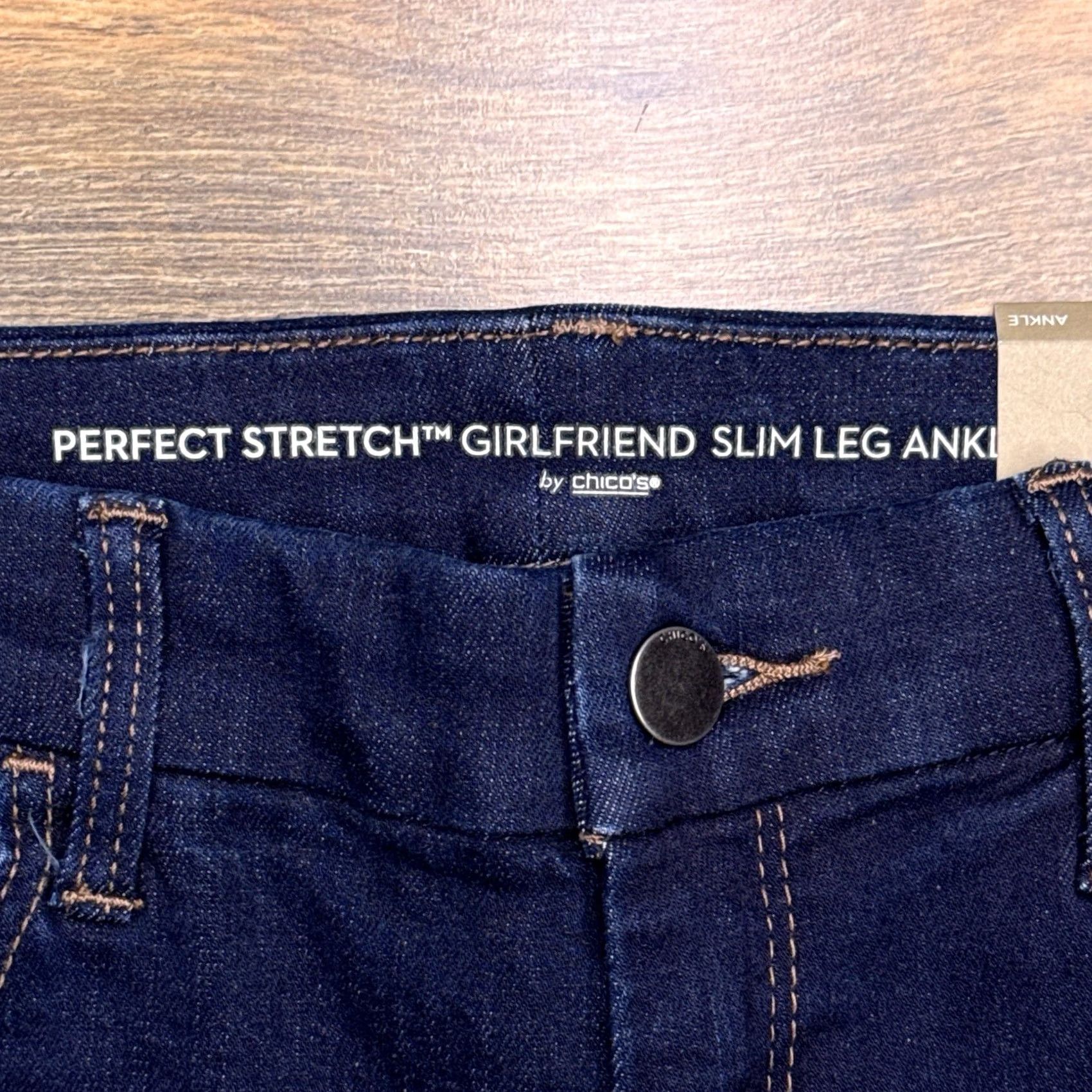 Vintage Chicos Jeans Ankle Slim Leg 0.5 Blue Denim Stretch 5-Pocket City Womens Boys? Size 25" / US 0 / IT 36 - 2 Thumbnail
