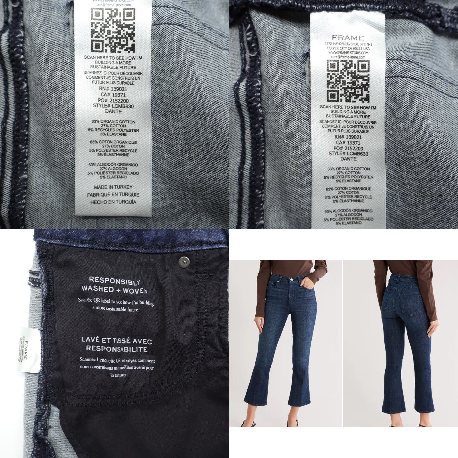 Frame Frame Women's Le Cropped Mini Bootcut Jeans Guilty Blue Sz 29X25.5 Size 29" - 8 Thumbnail