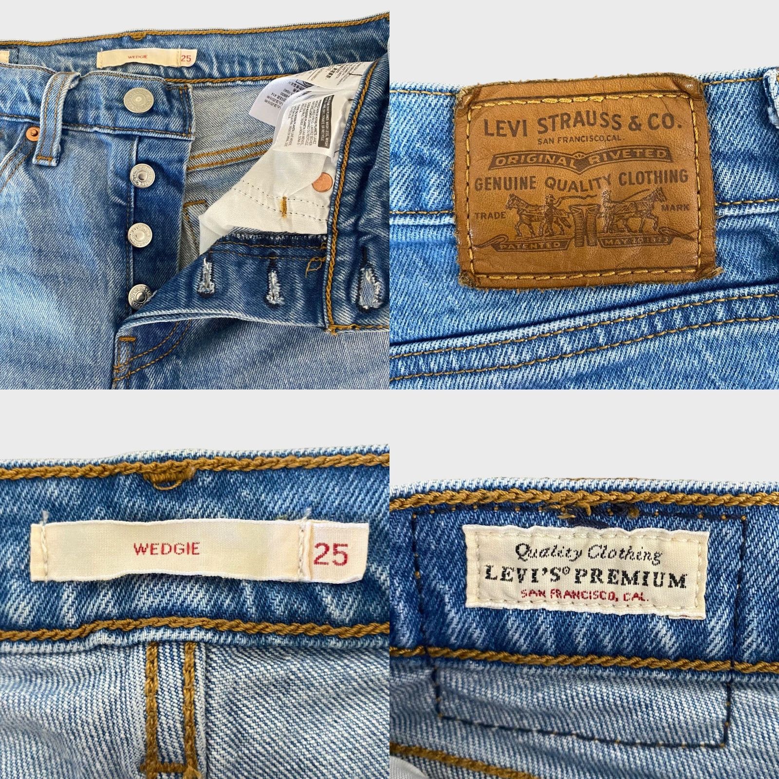 Levi's LEVI'S Wedgie Straight Fit Ankle Jeans Women's 25 High-Rise Distressed Light Wash Denim Size 42" / US 20 - 8 Thumbnail