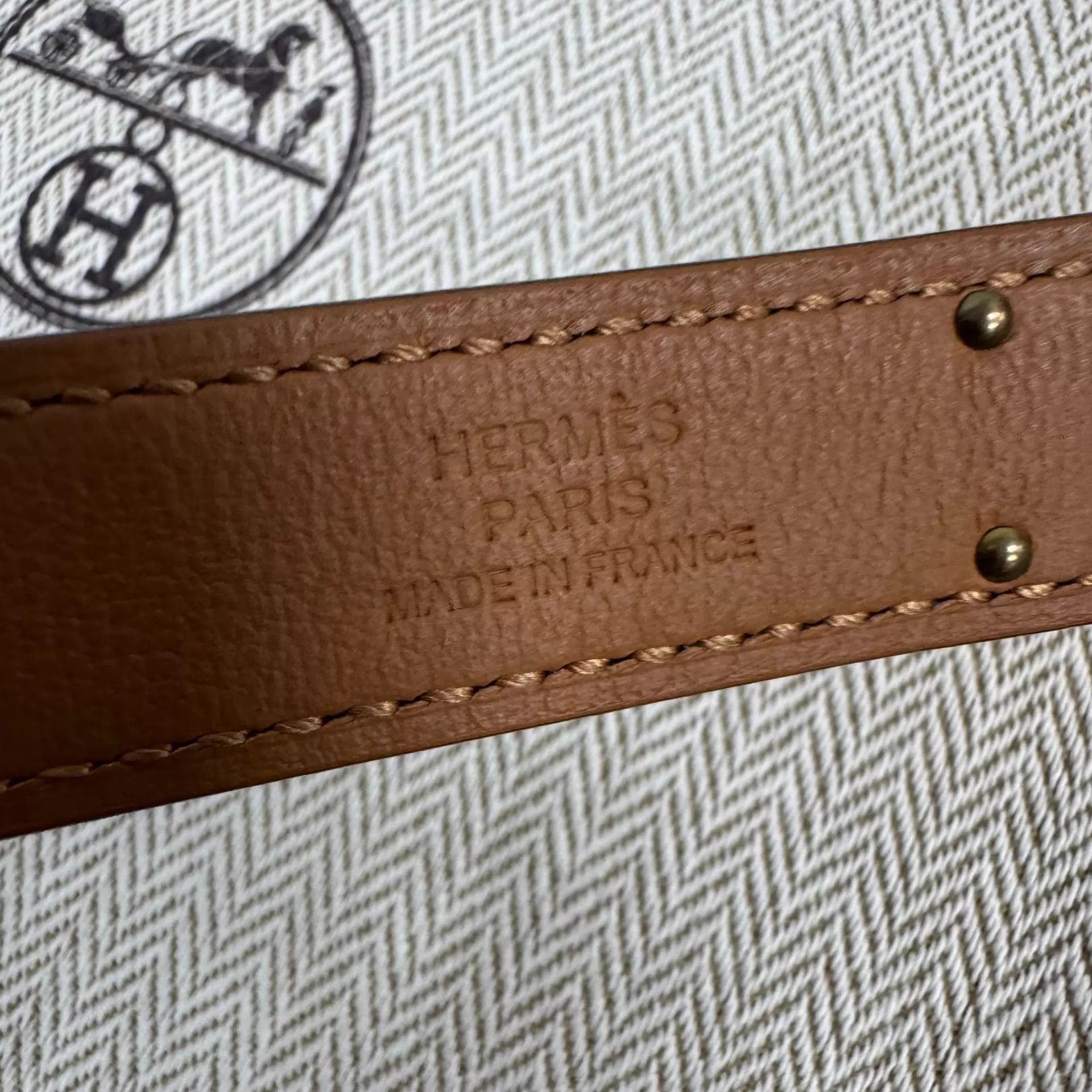 Hermes HERMES Etriviere Belt Brown Leather Gold H Buckle 99 Size ONE SIZE - 3 Thumbnail
