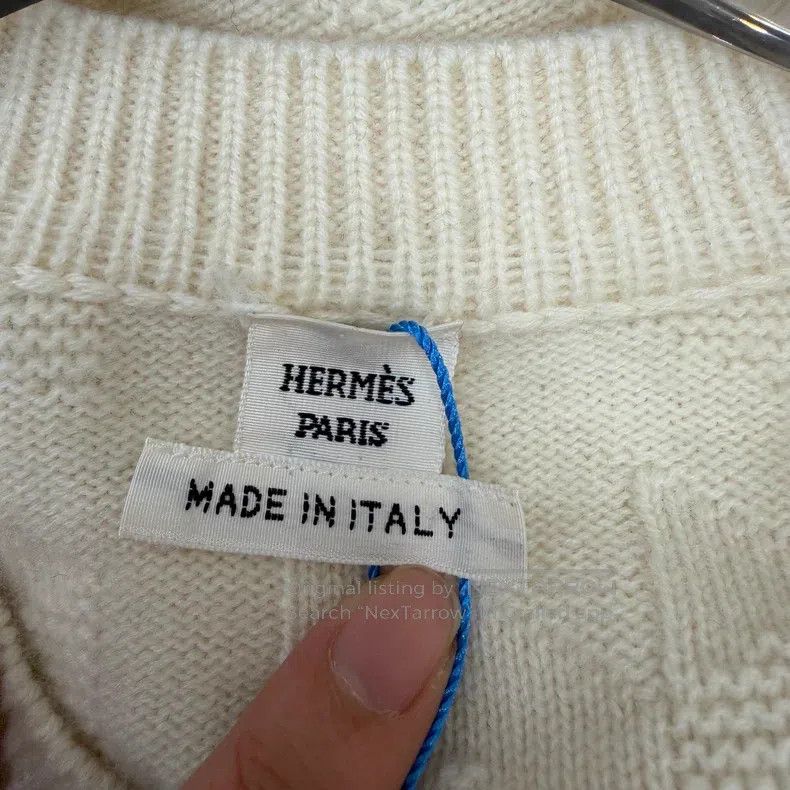 Hermes Hermes Cream White Wool Twill H Sweater Size XS / US 0-2 / IT 36-38 - 3 Thumbnail