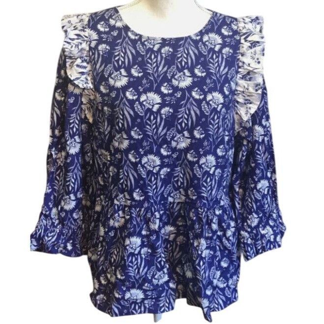Other Universal Thread Womens Floral Print Puff 3/4 Ruffle Top XL Size XL / US 12-14 / IT 48-50 - 6 Thumbnail