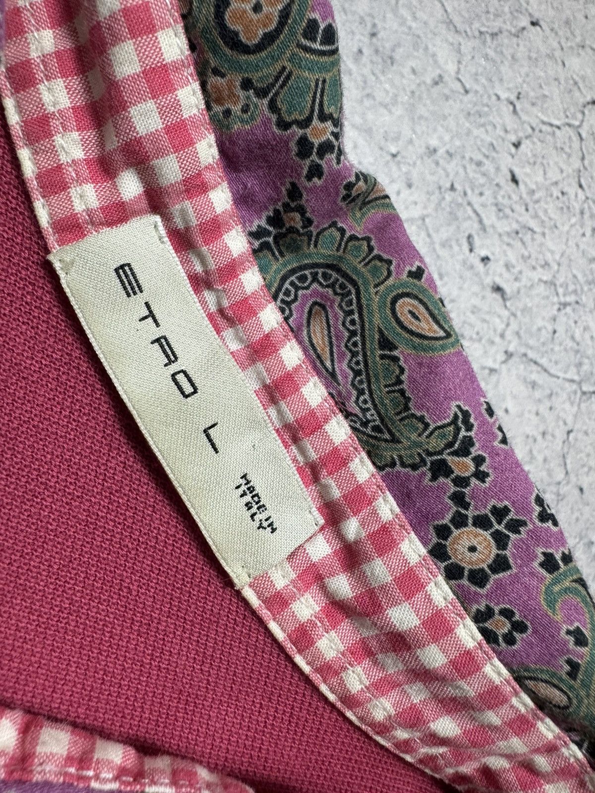 Etro Etro Luxury Polo Shirt Pink Size L Size US L / EU 52-54 / 3 - 6 Thumbnail