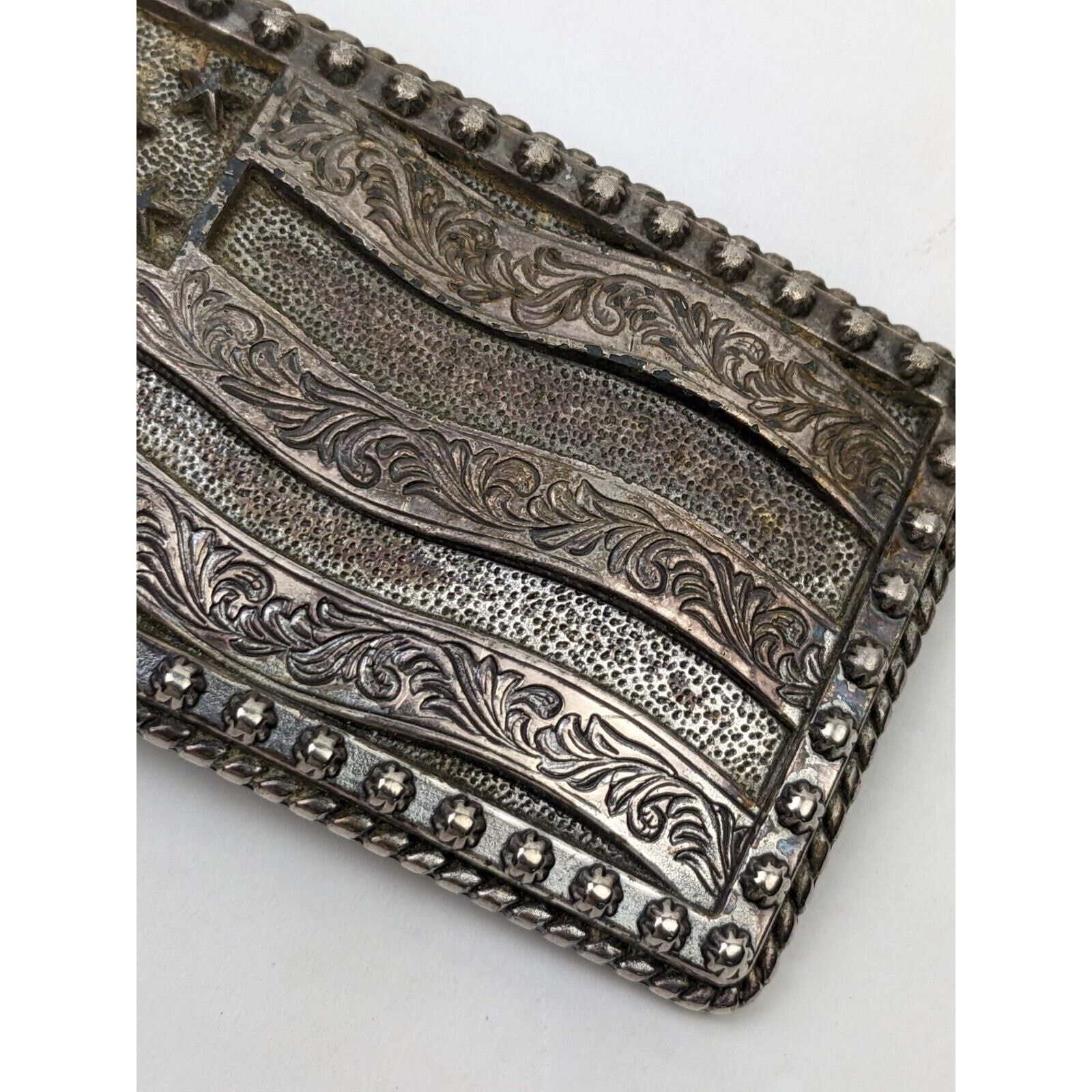 Justin Vtg Justin Flying High American Flag Belt Buckle Western USA Size ONE SIZE - 3 Thumbnail
