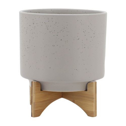 Designer × Homemade 10" PLANTER W/ WOOD STAND, MATTE BEIGE Size US L / EU 52-54 / 3 - 2 Thumbnail