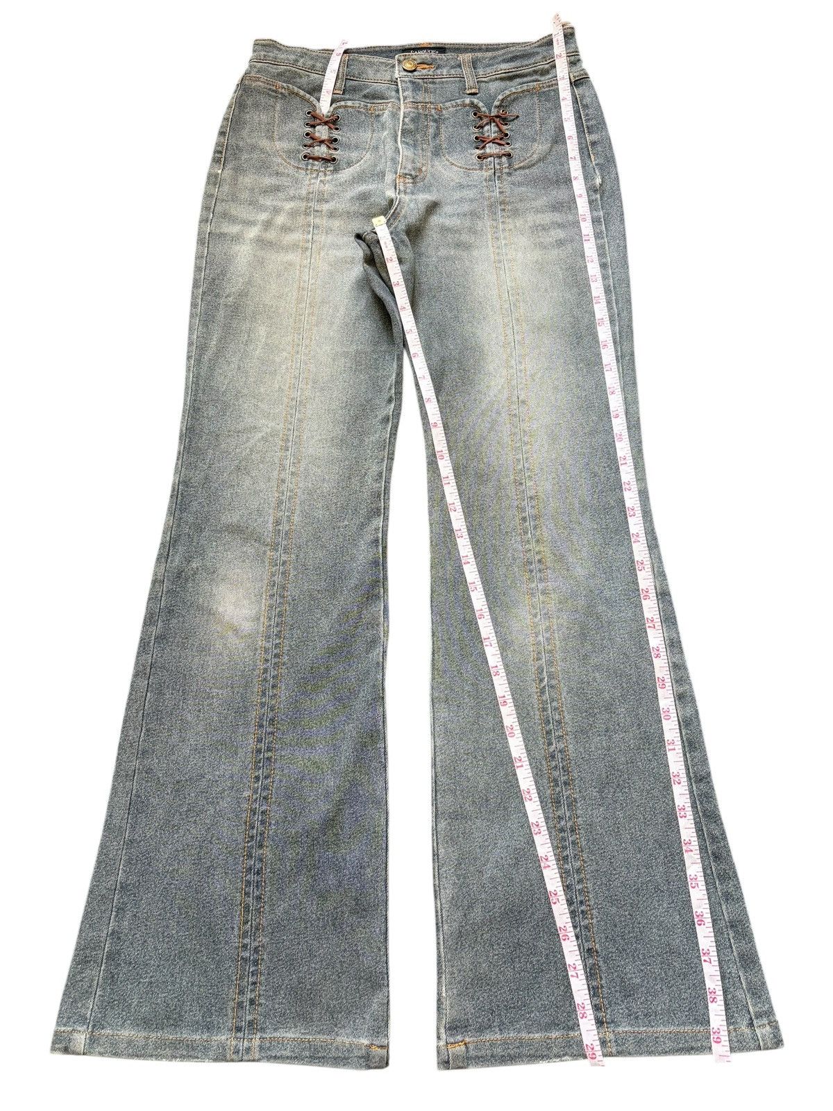 Hysteric Glamour Vintage Japanese Brand Faded Wash Laced Up Flare Jeans Size 28" / US 6 / IT 42 - 6 Thumbnail