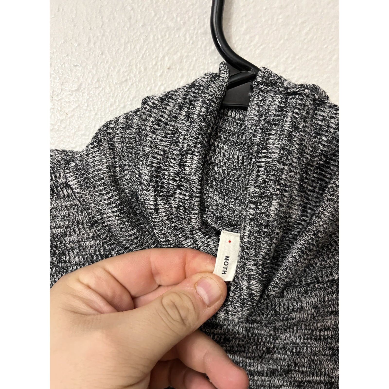 Anthropologie MOTH by Anthropologie Women Turtleneck Sweater Knit Pullover Medium Gray Dolman Sleeve Knit Style Exposed Seams Size M / US 6-8 / IT 42-44 - 3 Thumbnail