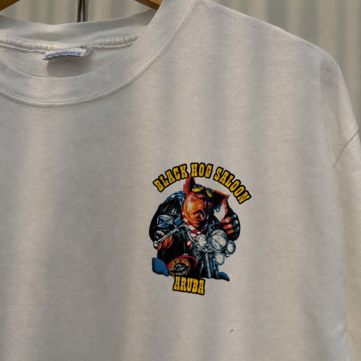 Vintage Vintage Black Hog Saloon Aruba Biker Pig Graphic T-Shirt Size US L / EU 52-54 / 3 - 3 Thumbnail