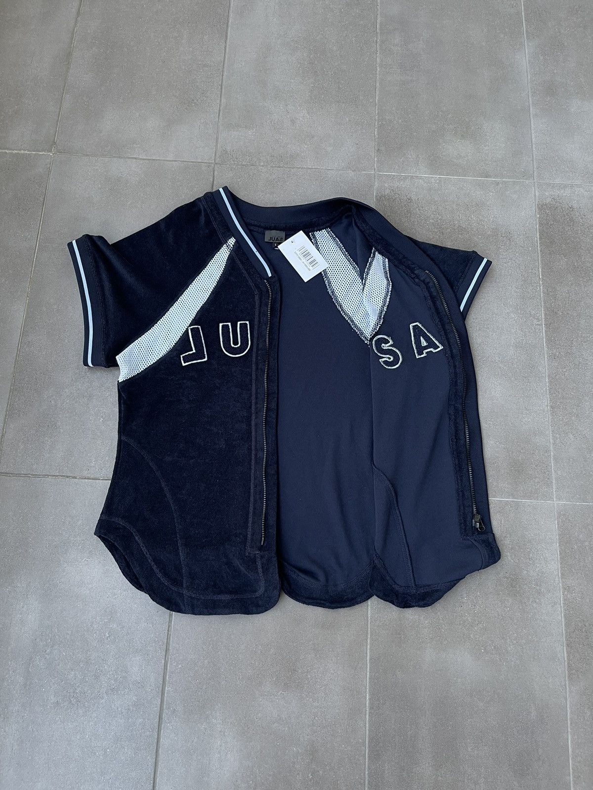 Saul Nash !DS! SS23 Saul Nash Big Logo Navy Paneled Zipped Top Size US L / EU 52-54 / 3 - 12 Thumbnail
