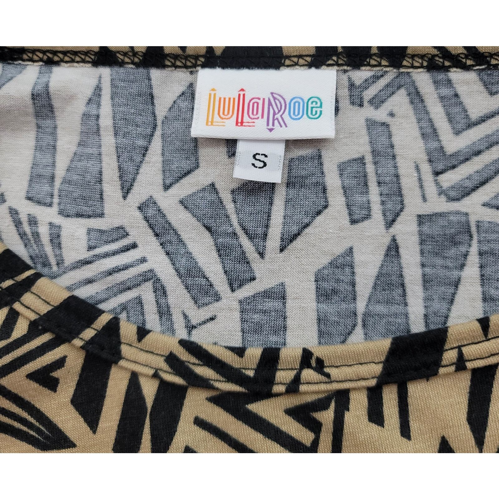 Other LuLaRoe Black Brown Geo Print A Line Midi Dress Small Size S / US 4 / IT 40 - 4 Thumbnail