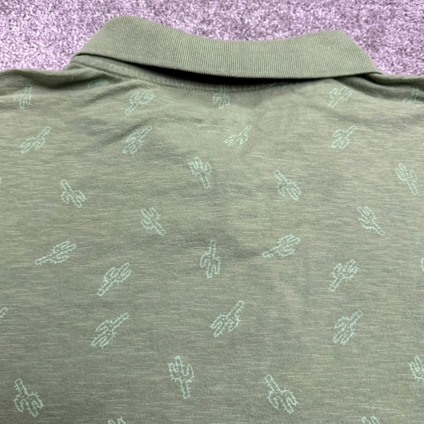 Vintage Foundry Cactus Polo Shirt Mens 3XL Green Short Sleeve Slub Cotton Shirt Size US XXL / EU 58 / 5 - 4 Thumbnail