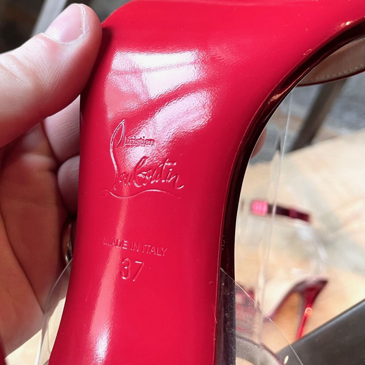 Christian Louboutin Christian Louboutin Metallic Red Jonatina 100 Sandals Size US 7 / IT 37 - 9 Thumbnail