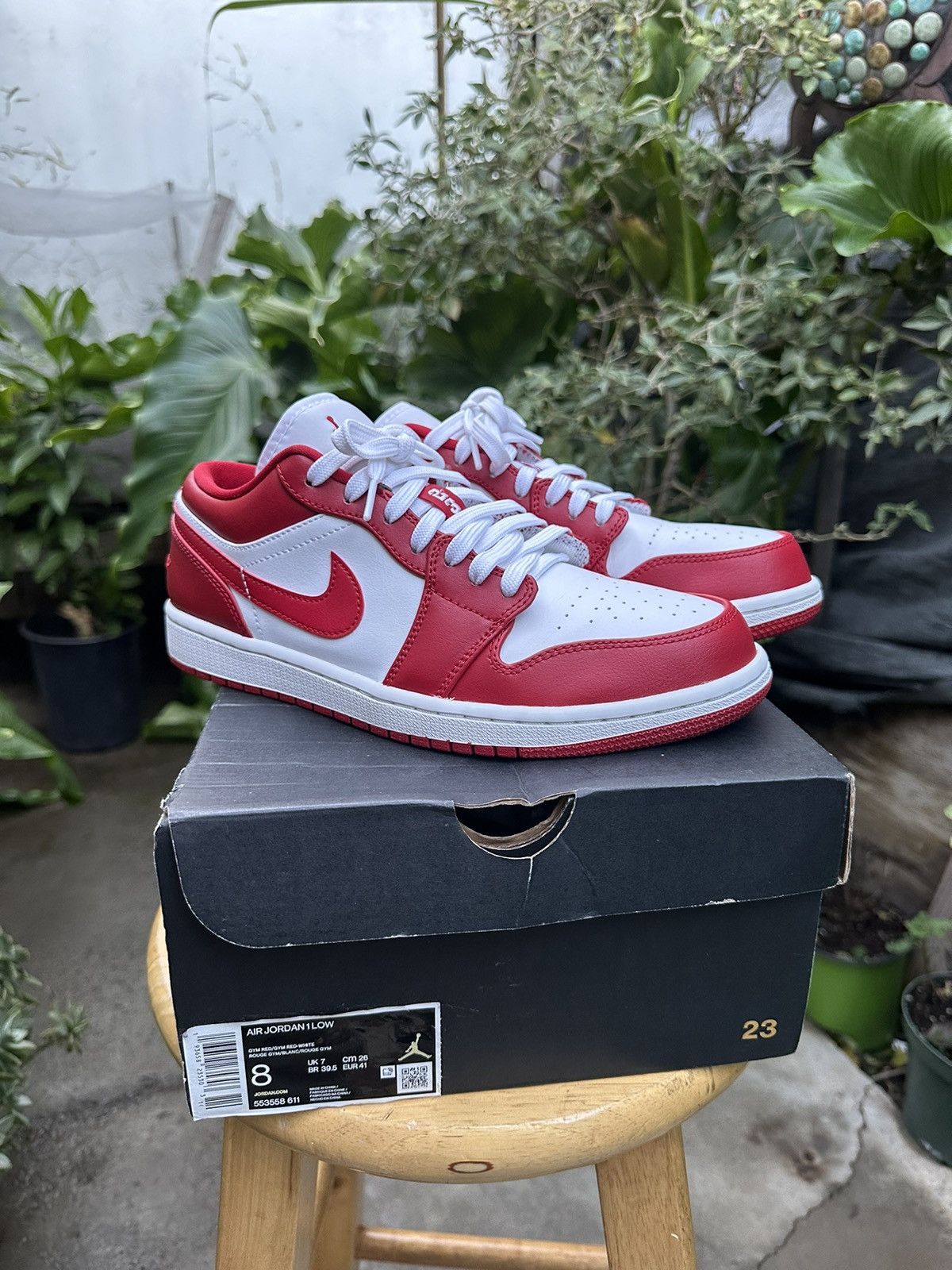Jordan Brand × Nike Jordan 1 Low Gym Red White ( Size 8 ) (Used) Size US 8 / EU 41 - 1 Thumbnail