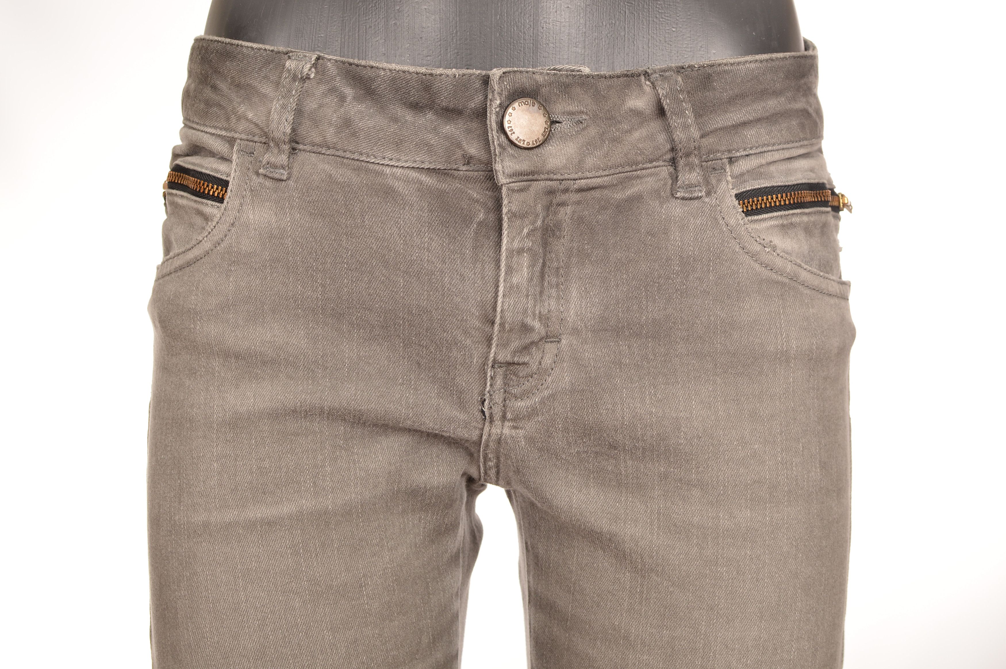 Maje Maje H13DIABOLO Gray Biker Stretch Denim Jeans Size 27" / US 4 / IT 40 - 3 Thumbnail