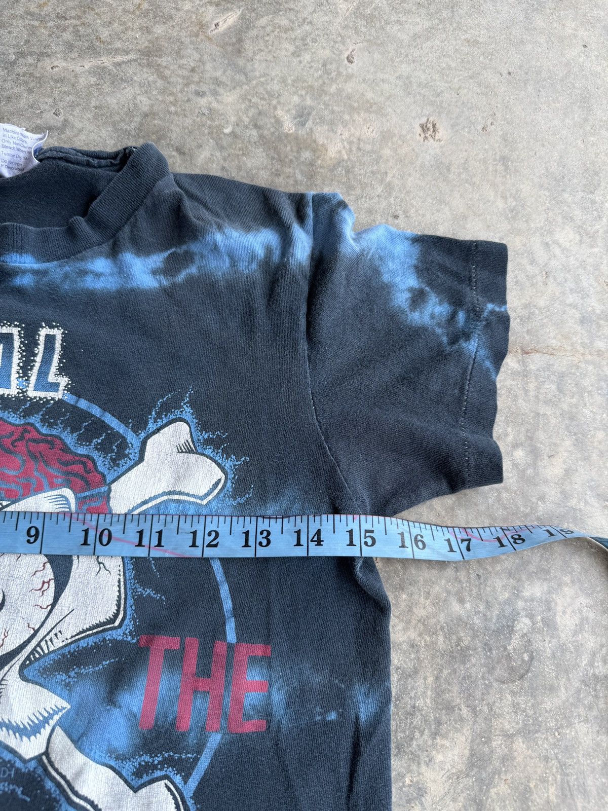 Vintage *RARE* VINTAGE 80s 1988 METAL ON THE BRAIN SKULL TIE DYE TEE Size US S / EU 44-46 / 1 - 6 Thumbnail