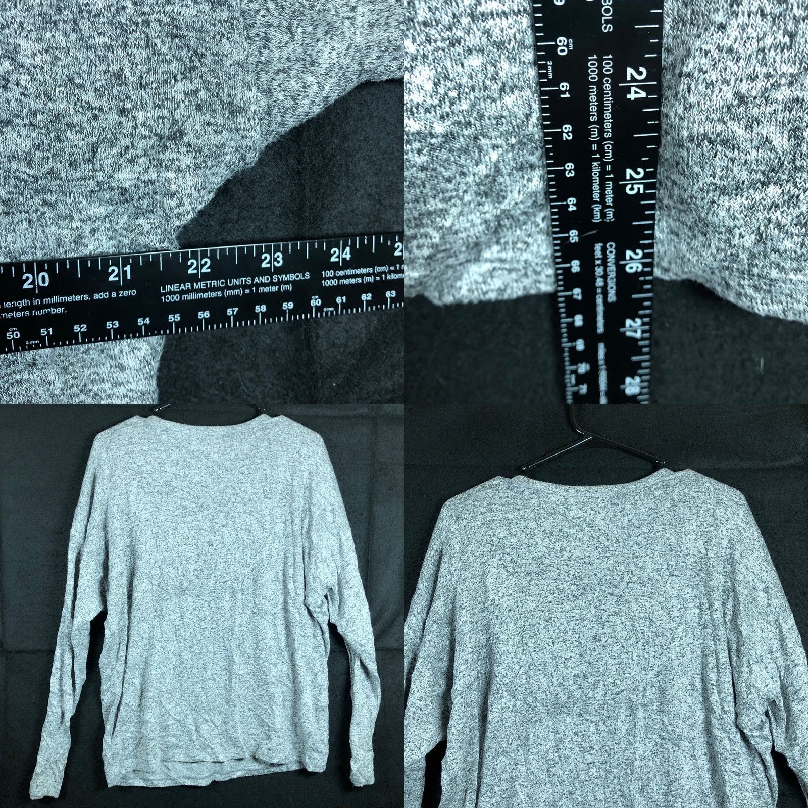 Express Express Womens Sweater Heathered Gray V Neck Criss Cross Shoulders Stretch M Size M / US 6-8 / IT 42-44 - 8 Thumbnail