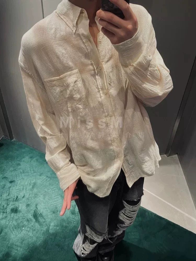 Our Legacy Our Legacy size46 Colorful pleated loose linen shirt Size US S / EU 44-46 / 1 - 2 Thumbnail