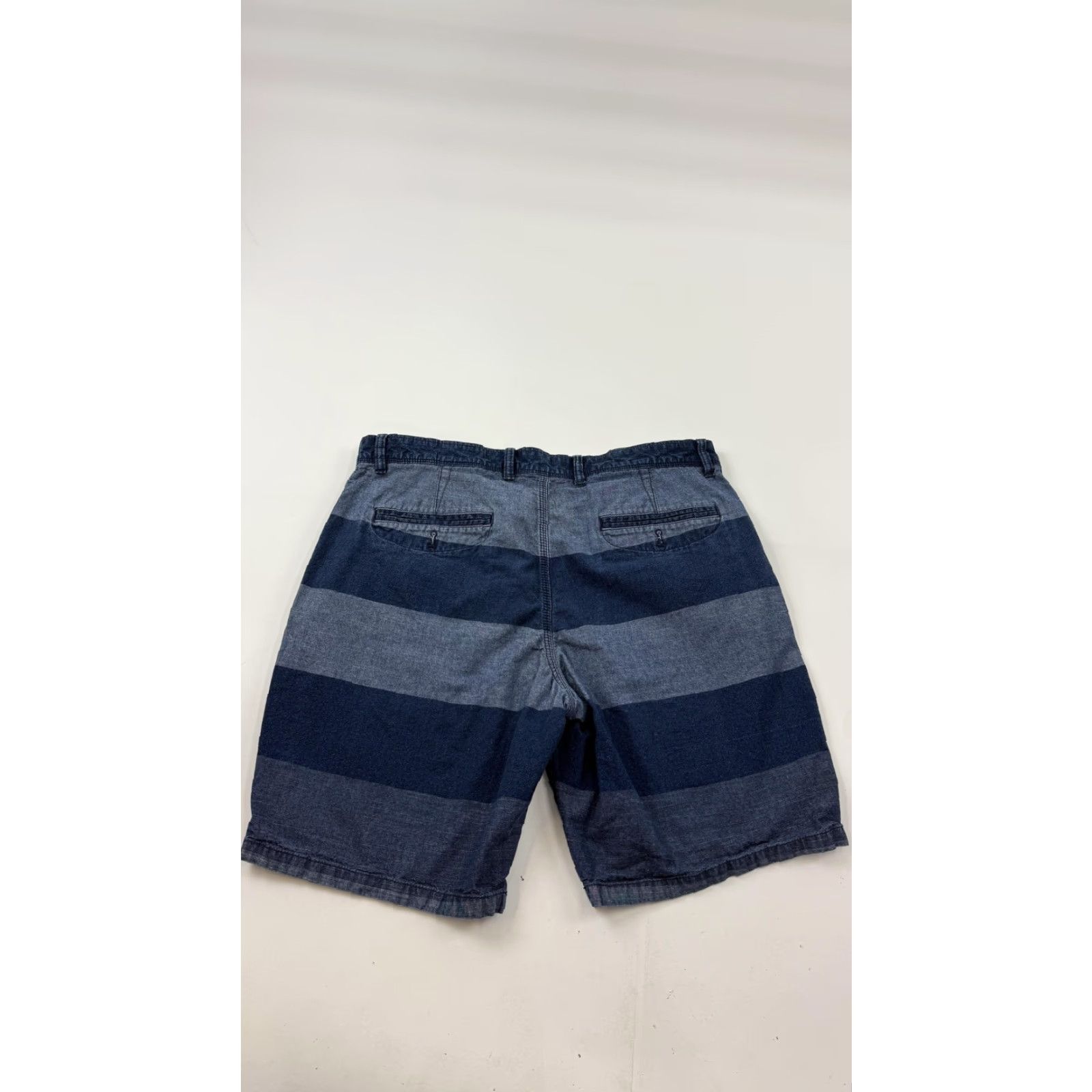Banana Republic Banana Republic Shorts Mens 35 Blue Striped Chino Aiden Short 9 Inseam Cotton Denim? Size US 35 - 7 Thumbnail