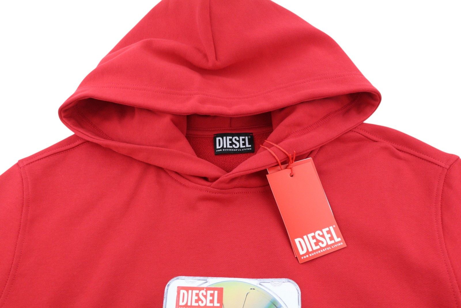 Diesel S-GINN-HOOD-E6 L Red Logo Hoodie 41035 Size US L / EU 52-54 / 3 - 4 Thumbnail