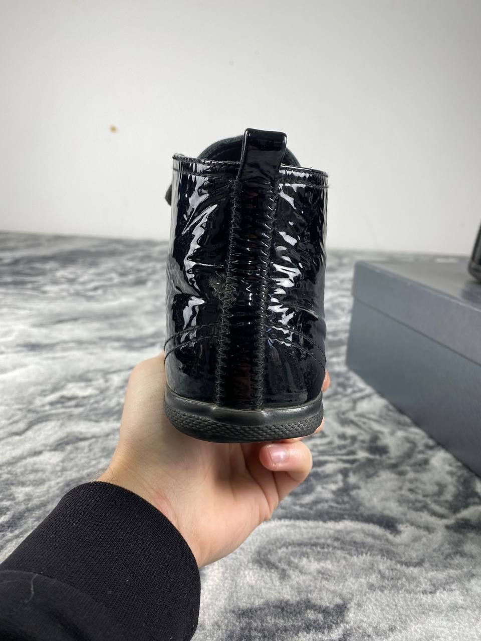Prada Prada High Top Leather Sneaker Size US 8 / IT 38 - 6 Thumbnail