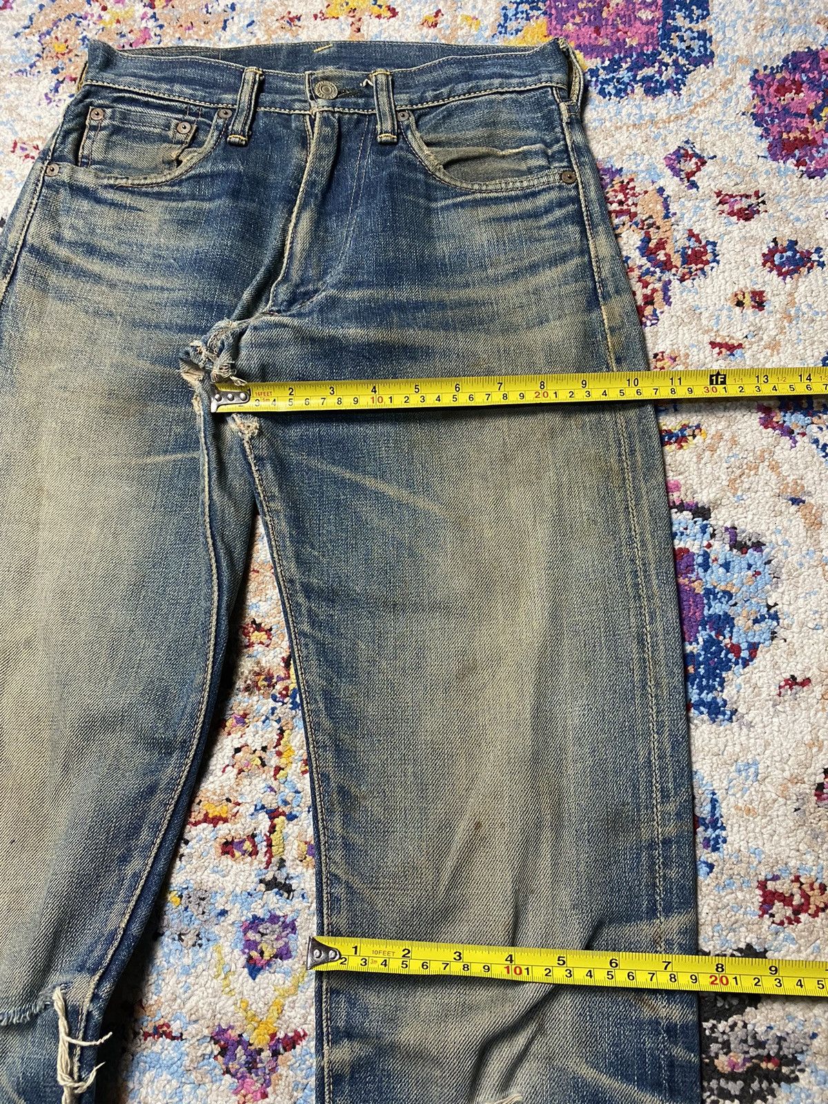 Evisu × Vintage Vintage Evisu Selvedge Slim Straight Distressed Jeans W27 Size US 27 - 23 Thumbnail