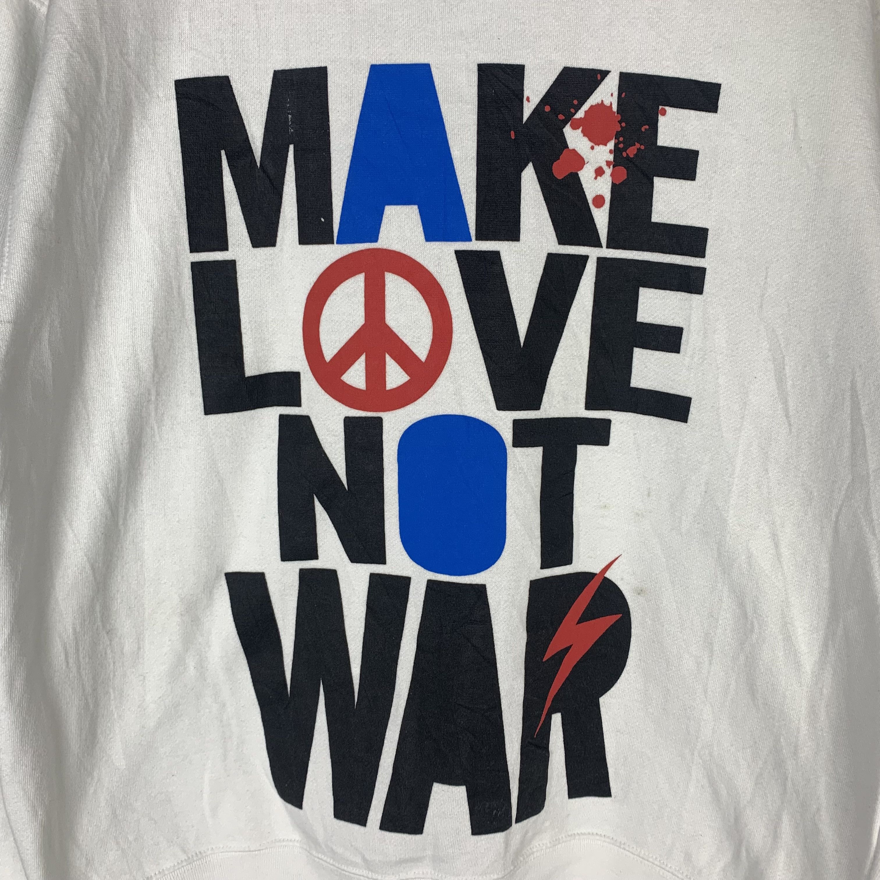 Vintage Make Love Not War Sweatshirt Crewneck Size US M / EU 48-50 / 2 - 2 Thumbnail