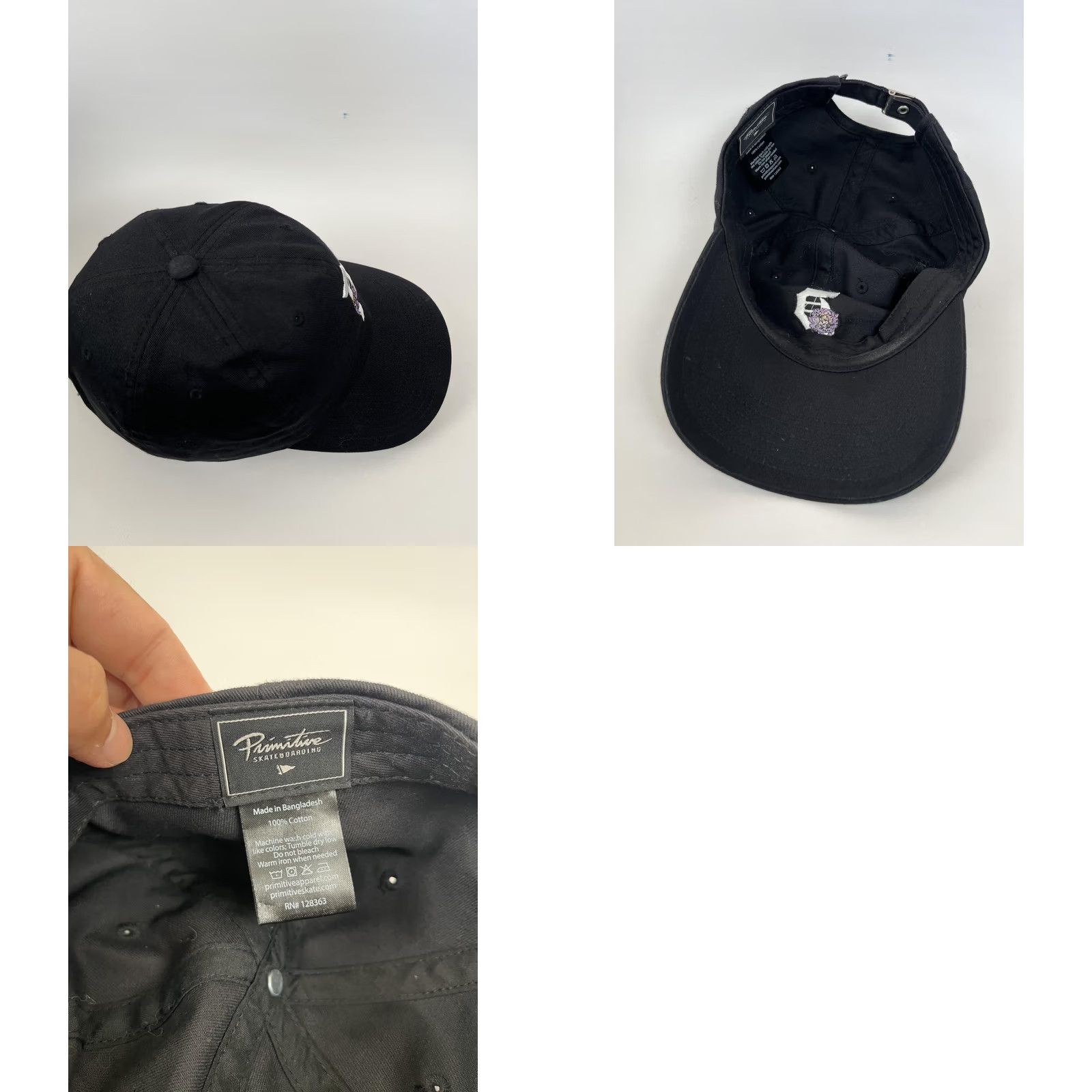 Primitive Primitive Hat Cap Strap Back Mens One Size Black Flower Logo Skateboarding Size ONE SIZE - 8 Thumbnail