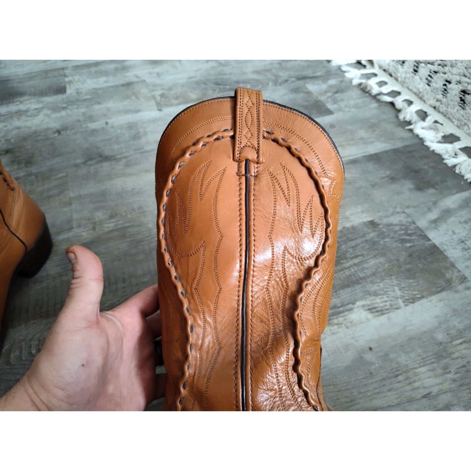 Dan Post VINTAGE Dan Post Western Cowboy Boots Men Sz 9.5 EE Brown Leather Pointed Toe Size US 9.5 / EU 42-43 - 7 Thumbnail