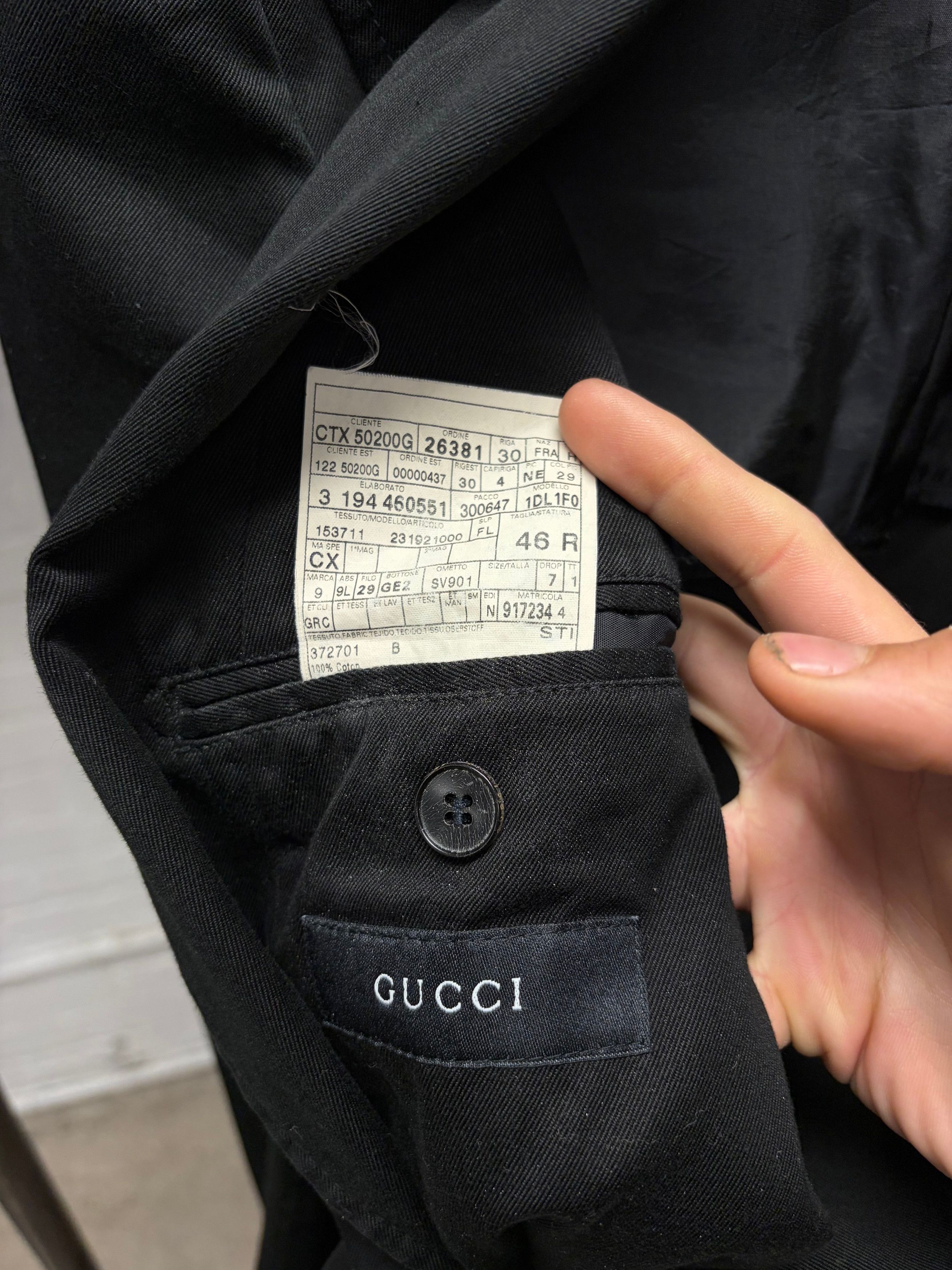 Gucci 2000s Gucci Black Single Breasted Waxed Cotton Long Blazer Size 40R - 4 Thumbnail