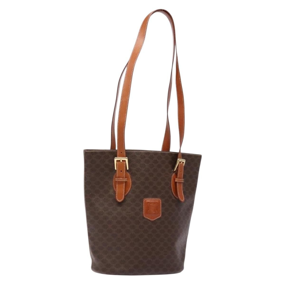 Celine CELINE Macadam Canvas Hand Bag Pvc Leather Brown Gold Size ONE SIZE - 1 Thumbnail