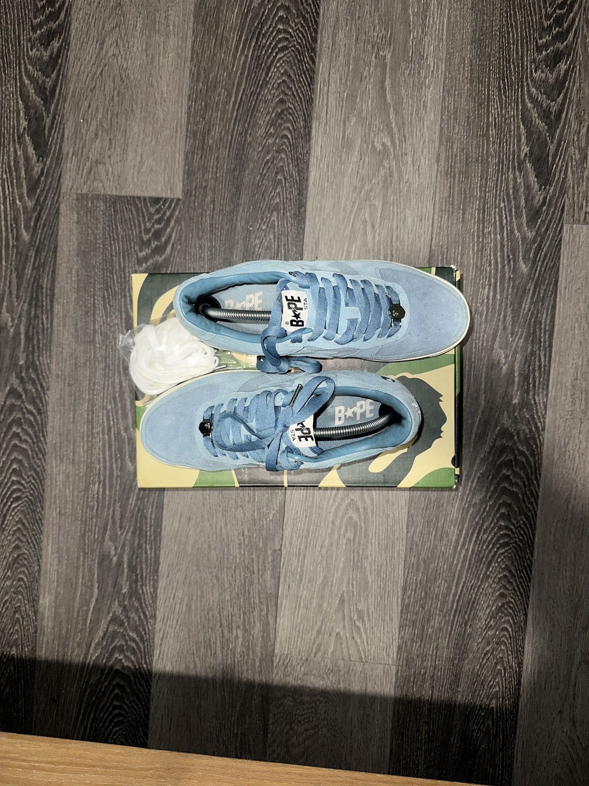 Bape Bapestas Light blue suede Size US 9.5 / EU 42-43 - 4 Thumbnail