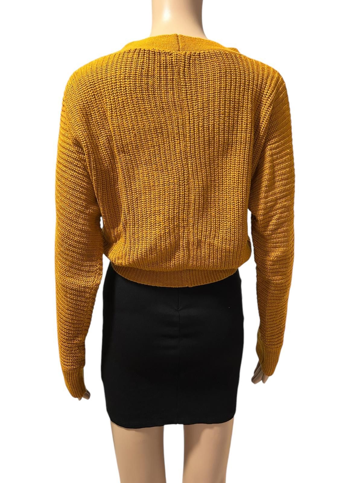 Other Dynamite Cropped Knit Cardigan in Mustard Size S / US 4 / IT 40 - 4 Thumbnail