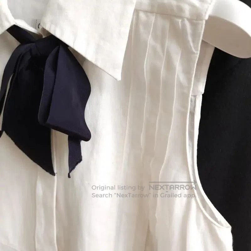 Chanel Chanel White Summer Bow Short Sleeve Blouse . Size S / US 4 / IT 40 - 3 Thumbnail