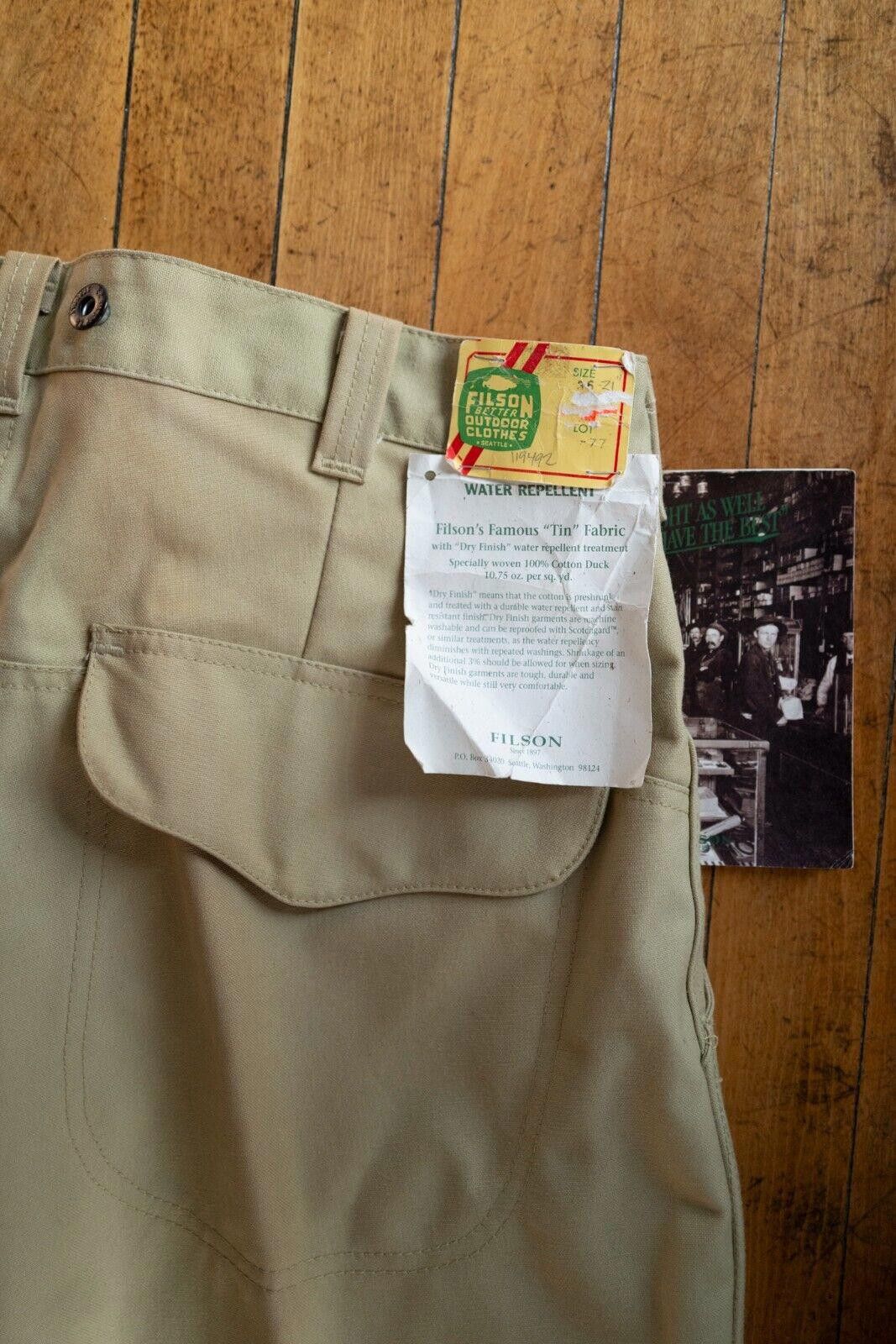 Vintage Filson Duck Canvas Tin Cloth Pants USA Sz. 36