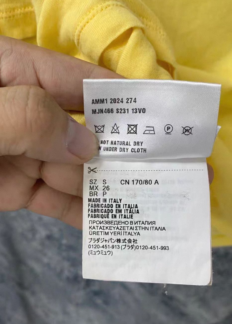 Miu Miu Miu Miu Yellow Cotton T-Shirt Size S . Size S / US 4 / IT 40 - 4 Thumbnail
