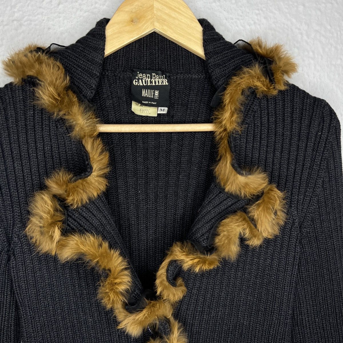 Jean Paul Gaultier Jean Paul Gaultier JPG Rabbit Fur Cardigan Knitwear Black Size M / US 6-8 / IT 42-44 - 5 Thumbnail
