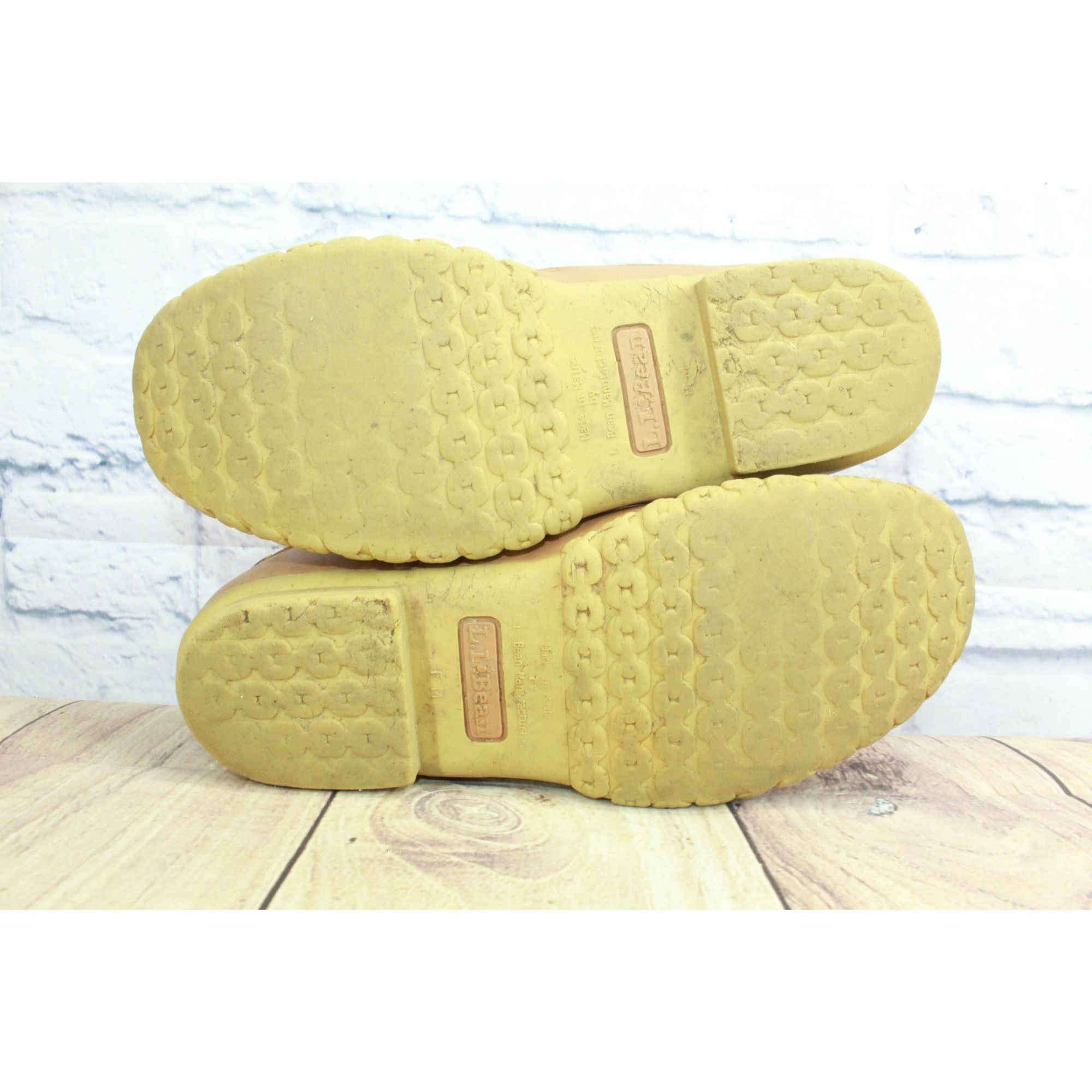 L.L. Bean LL Bean Yellow Leather Lace Up Unlined Ankle Duck Boots Size US 10 / IT 40 - 9 Thumbnail