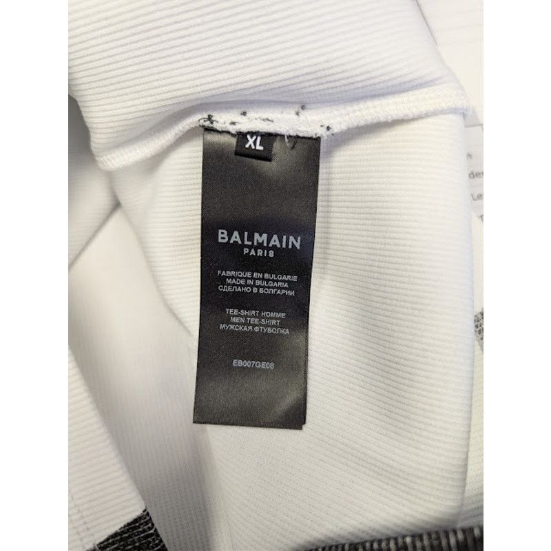Balmain o1rshd1 Ribbed Tie Print Tank Top in White Size US XL / EU 56 / 4 - 18 Thumbnail