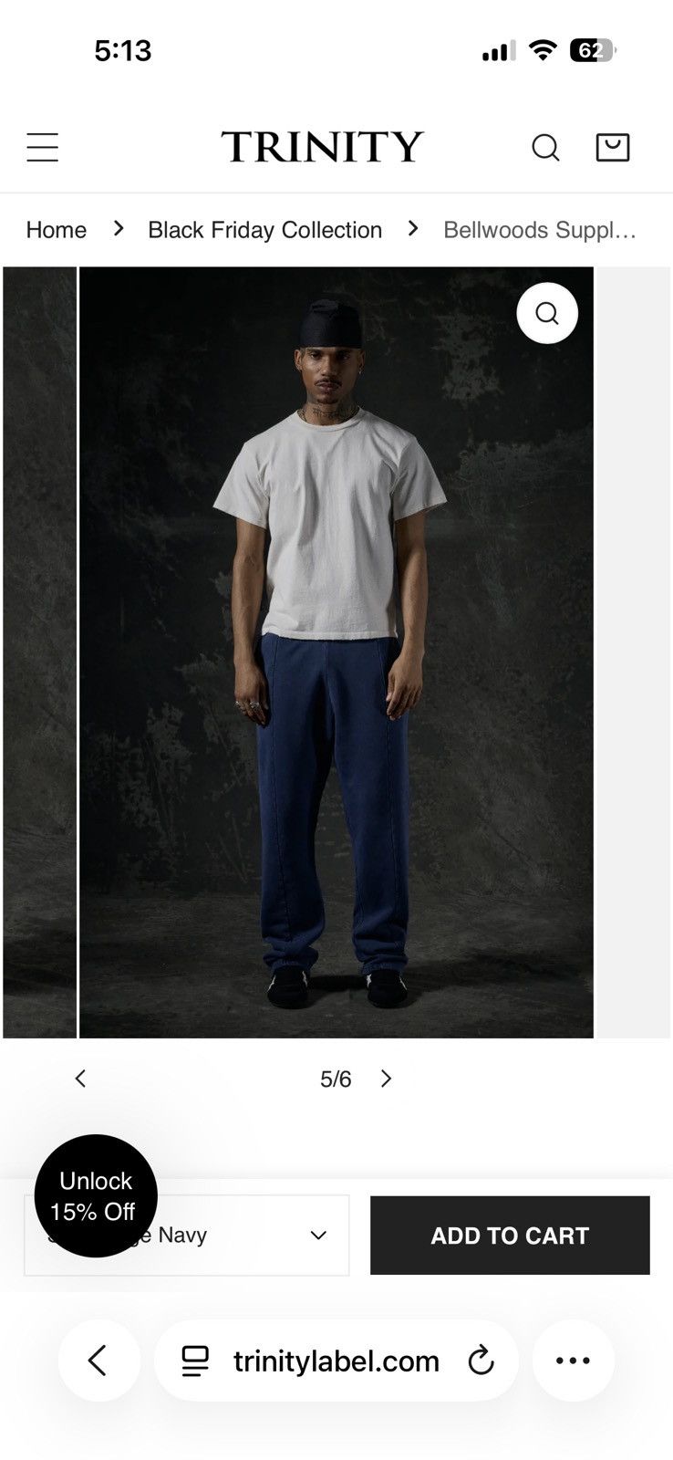 Trinity The Label Trinity BELLWOODS SUPPLY SWEATPANTS - VINTAGE NAVY Size US 33 - 9 Thumbnail